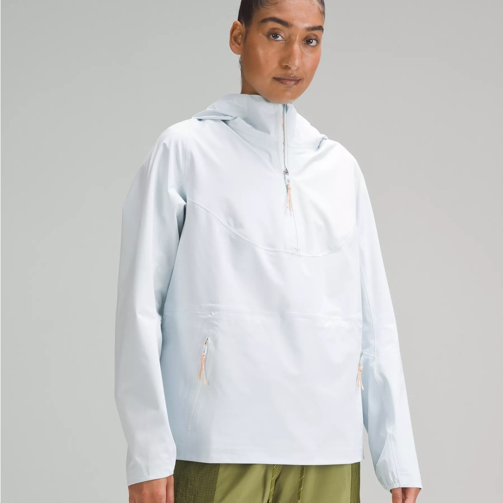 Lululemon Stretch Waterproof Hiking Half-Zip Pullover powder blue size 4